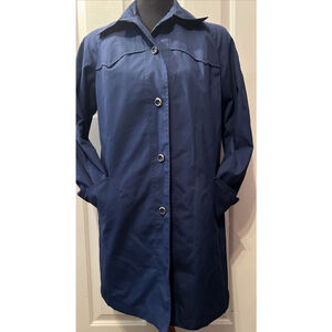 Baracuta Vintage Women’s Trench Coat Made in England Size 10 Blue